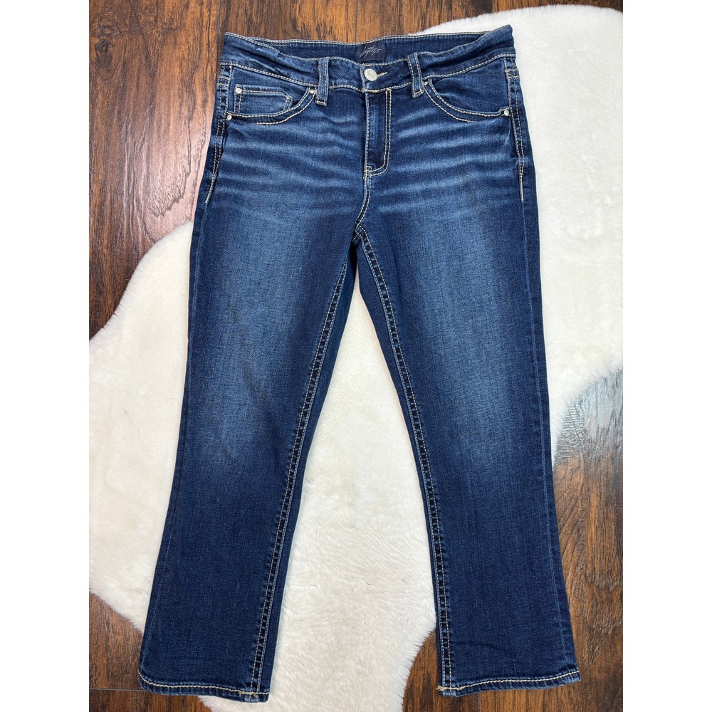 Daytrip Virgo Crop Jeans 30 Dark Wash Mid Rise Flap Pocket Stretch Women's